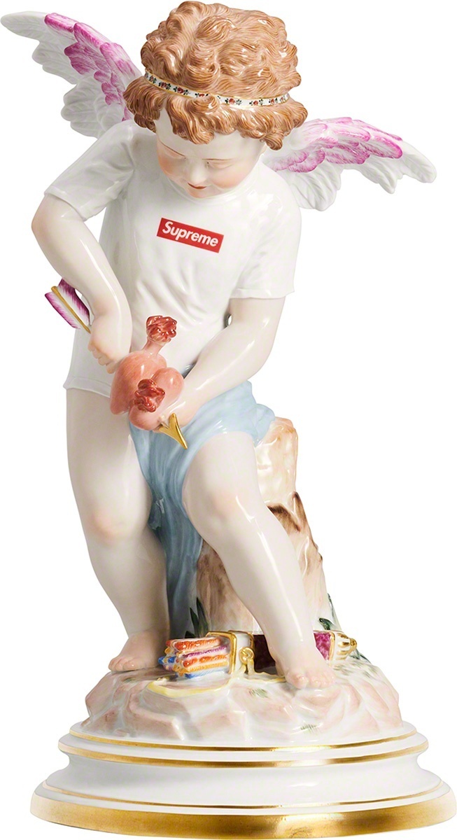 Supreme®/Meissen® Hand-Painted Porcelain Cupid Figurine